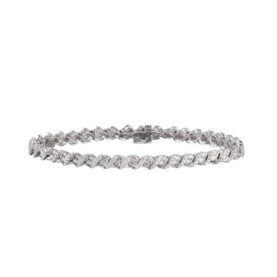 9ct white gold three carat diamond twist bracelet - Product number 6530249