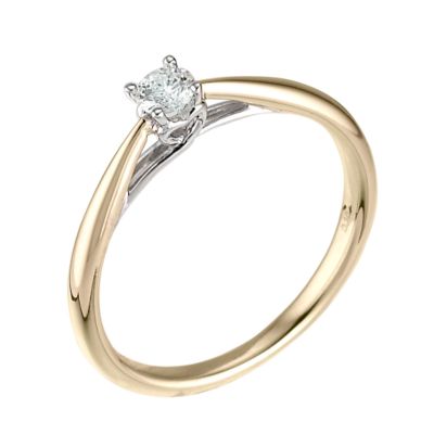 heart set 0.15 carat diamond solitaire