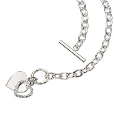 Sterling silver cubic zirconia heart bracelet - Product number 6538657