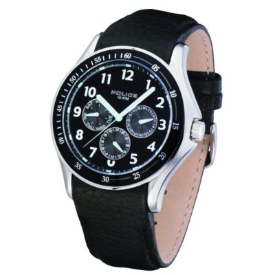 Rush Men` Black Dial Strap Watch