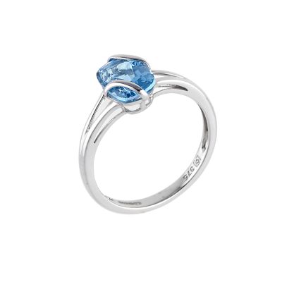 9ct White Gold Blue Topaz Wrap Ring - Product number 6541739