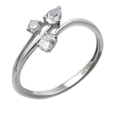 9ct White Gold Cubic Zirconia Ring