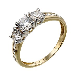 9ct Yellow Gold Three Cubic Zirconia Ring9ct Yellow Gold Three Cubic Zirconia Ring