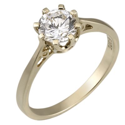 9ct Yellow Gold Cubic Zirconia 1 Carat Look