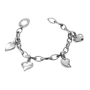Stainless Steel Heart Charm Bracelet