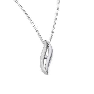 Hot Diamonds Sterling Silver Matt and Polished Wave Pendant