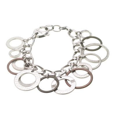 Three Tone Steel Circle Bracelet
