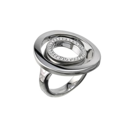 DKNY Circles White Stone Set Stainless Steel Ring - Product number 6547818