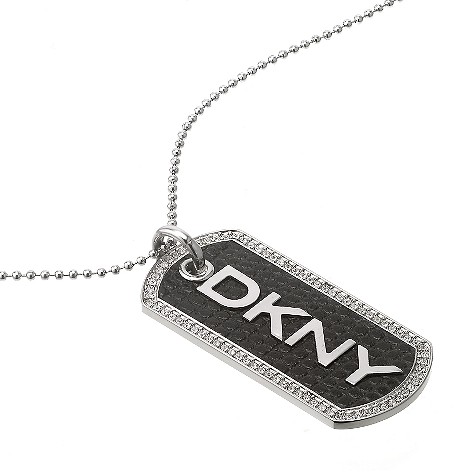 dkny logo stainless steel dog tag