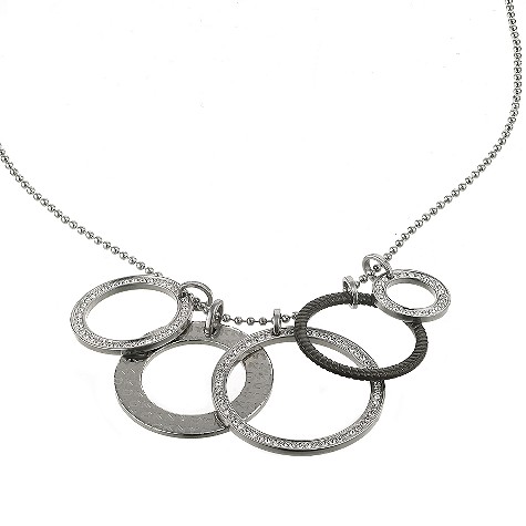 dkny stainless steel circle necklace