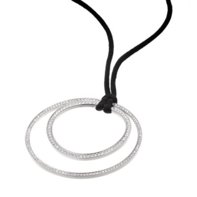stainless steel twin circle necklace