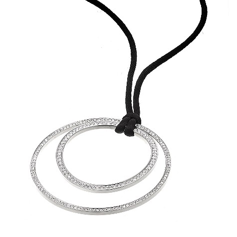 stainless steel twin circle necklace
