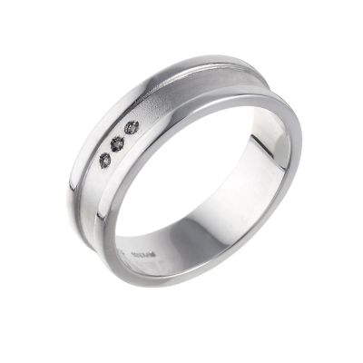 Hot Diamonds Sterling Silver Matt and Polished Ring - Size L