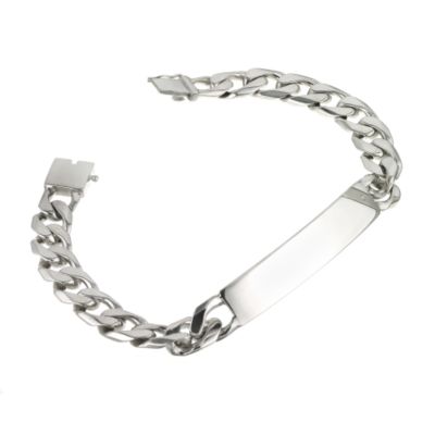 Sterling Silver Matt and Polished ID Bracelet