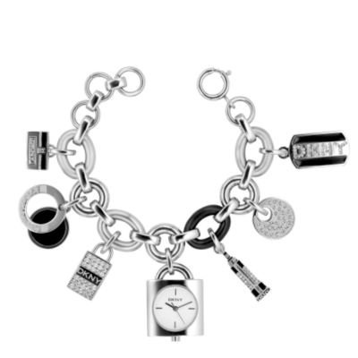 dkny ladies charm bracelet watch