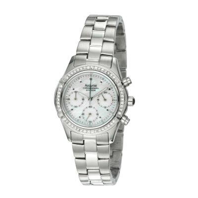 Accurist ladies stone set stainless steel