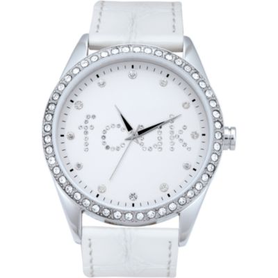 French Connection Ladies' Stone Set White Strap Watch - Product number 6556027