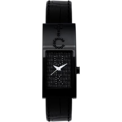 French Connection Ladies' Stone Set Black Strap Watch - Product number 6556043