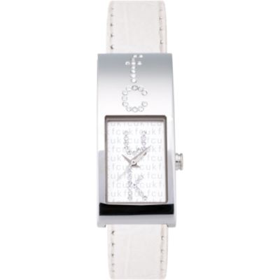 French Connection Ladies' Stone Set White Strap Watch - Product number 6556051