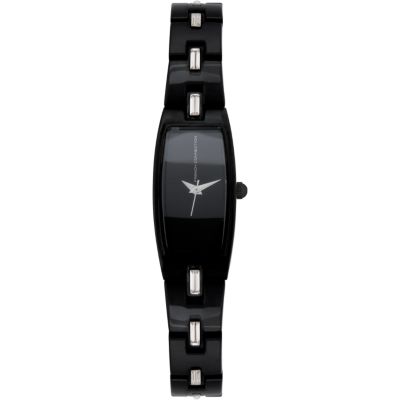 Ladies`Rectangular Dial Black Watch