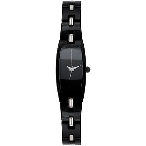 French Connection Ladies`Rectangular Dial Black Watch