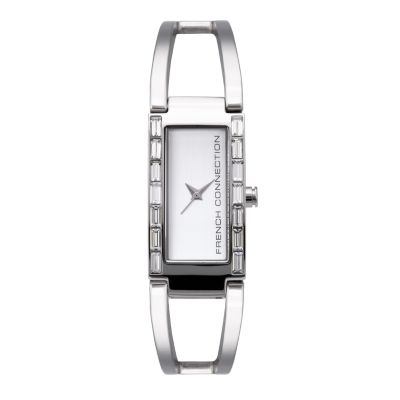 French Connection Ladies' Stone Set Rectangular Dial Bangle Watch - Product number 6556205