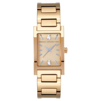 French Connection Ladies' Gold-Plated Stone Set Bracelet Watch - Product number 6556361