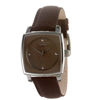 Paris mens square dial brown leather