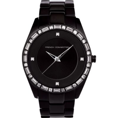 French Connection Ladies' Stone Set Black Bracelet Watch - Product number 6556531