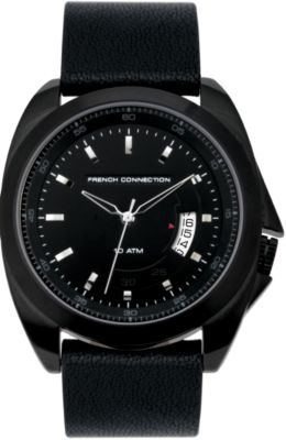 French Connection Men's Black Dial Black Leather Strap Watch - Product number 6556965