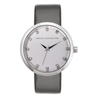 French Connection Ladies' Stone Set Grey Strap Watch - Product number 6557058