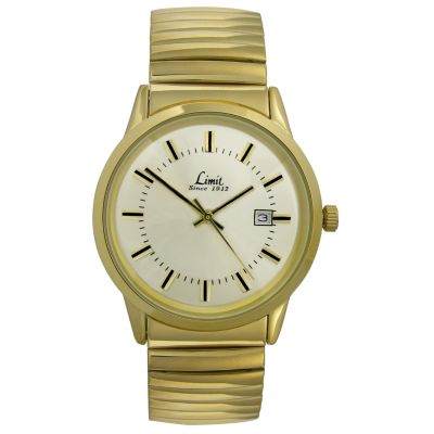 Limit Vintage Men's Gold Plated Expander Bracelet Watch - Product number 6557201