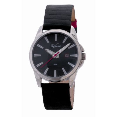 Kahuna Ladies' Round Dial Black Leather Strap Watch - Product number 6558003