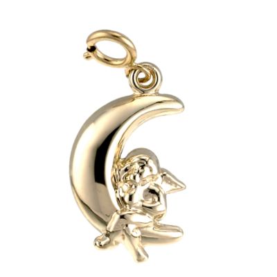 9ct Yellow Gold Cupid Moon Charm - Product number 6561799