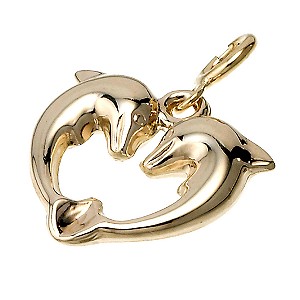 9ct gold Double Dolphin Charm