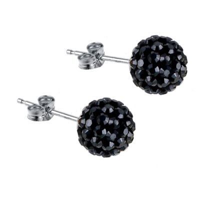 Evoke Giles Deacon Sterling Silver Coloured Crystal Stud Earrings