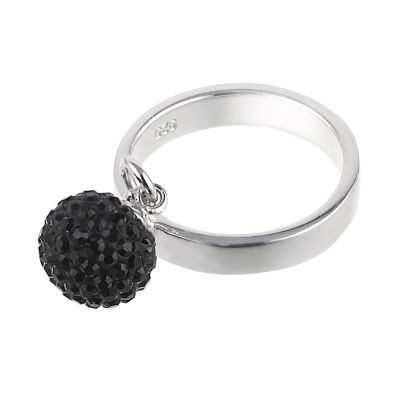 Giles Deacon Sterling Silver Black Ball Ring - Ring Size N - Product number 6564690