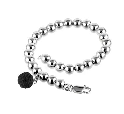 Giles Deacon Sterling Silver and Crystal 7.5 Ball Bracelet