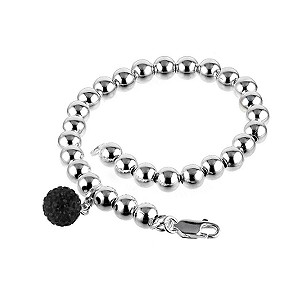 Giles Deacon Sterling Silver and Crystal 7.5 Ball Bracelet