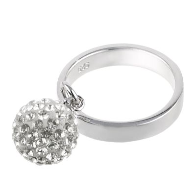 Evoke Giles Deacon Sterling Silver Black Ball Ring - Ring Size N