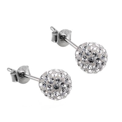 Evoke Giles Deacon Sterling Silver Crystal Ball Studs