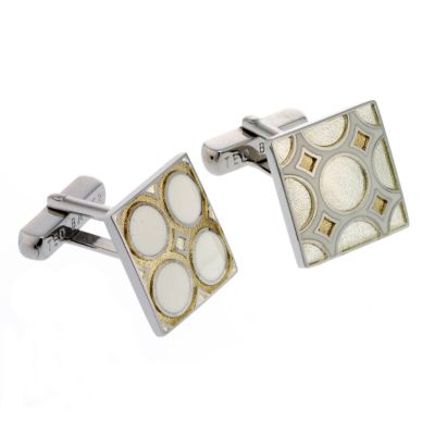 white tile patterned cufflinks