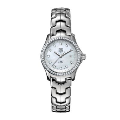 Heuer Link ladies diamond set bracelet watch