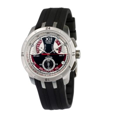Swatch Evening Black Men's Resin Strap Chronograph Watch - Product number 6569609