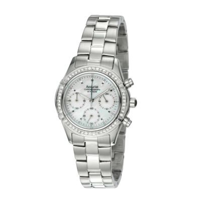 Marina Ladies`Stone Set Chronograph Bracelet Watch