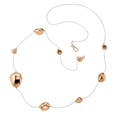 Breil Milano Soffio stainless steel and 18ct rose gold boule necklace - Product number 6575978