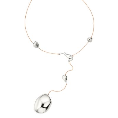 Breil Milano Soffio 18ct rose gold and sterling silver Y shaped boule necklace - Product number 6575994