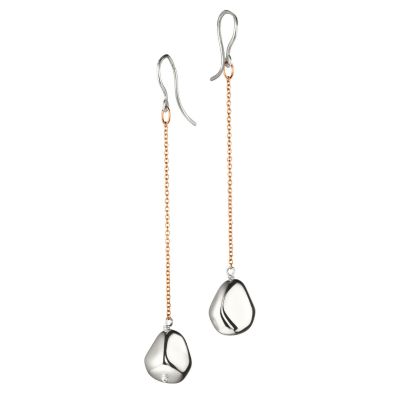 Breil Milano Soffio 18ct rose gold and sterling silver boule drop earrings - Product number 6576052
