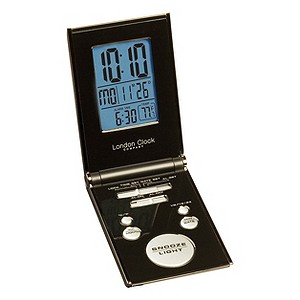 London Clock Co. Black Flip Alarm