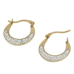9ct gold Baby Crystal Creole Earrings